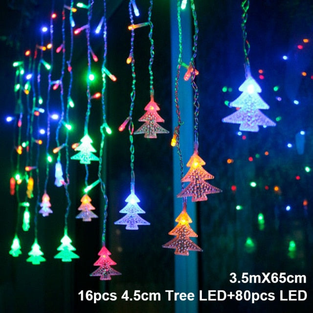 Elk Bell String Garland Curtain Light LED Christmas Decor