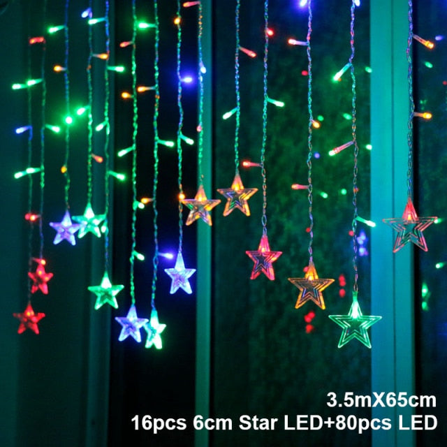 Elk Bell String Garland Curtain Light LED Christmas Decor