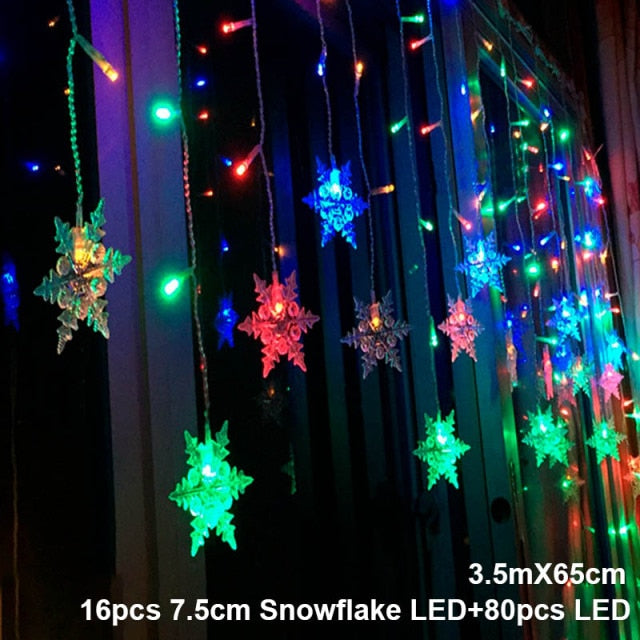 Elk Bell String Garland Curtain Light LED Christmas Decor