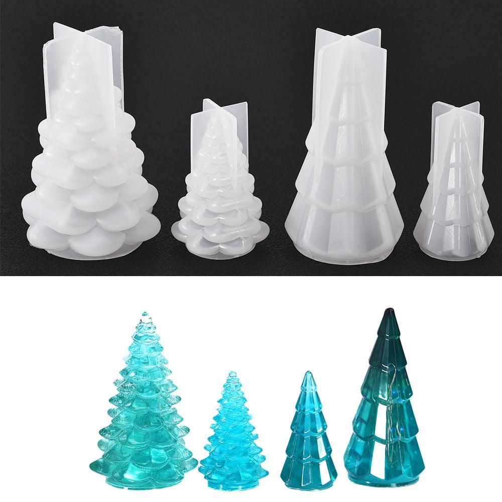 2-Piece 3D Christmas Tree Silicone Craft Mold Set