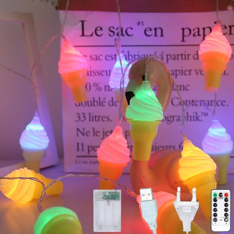 Ice-Cream LED Fairy String Lights, Mixed Power Options