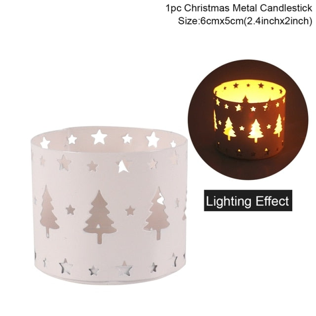 Hollow Metal Christmas Candle Holders
