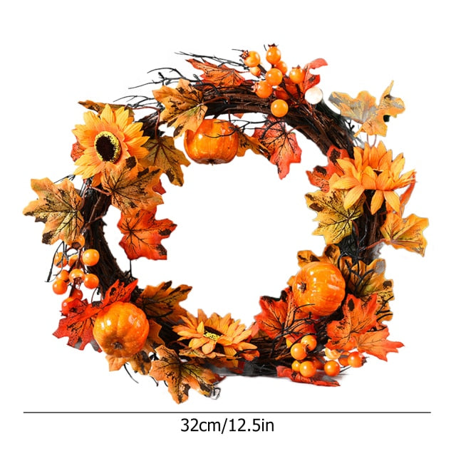 Autumn Themed Christmas Door Wreath