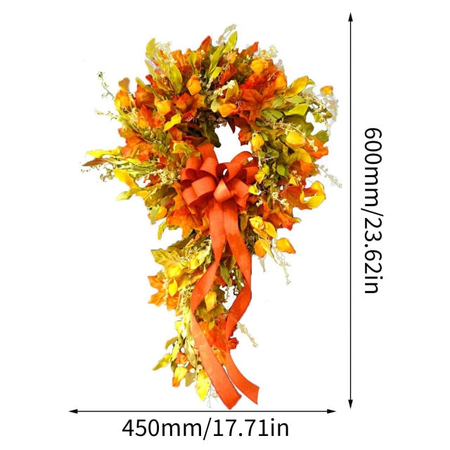 Autumn Themed Christmas Door Wreath