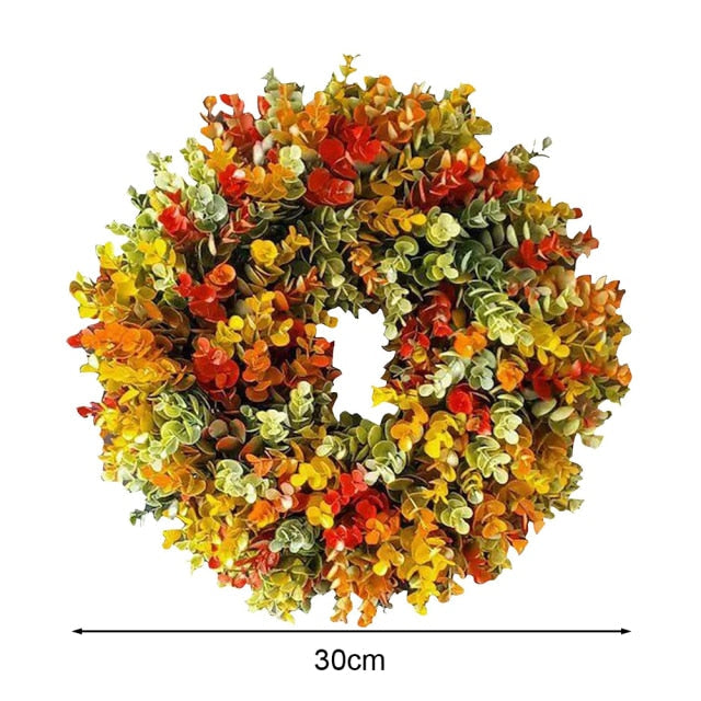 Autumn Themed Christmas Door Wreath