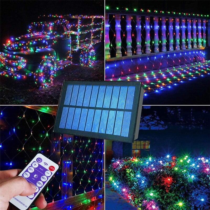 Outdoor Net Mesh Solar String Lights 192 LED 3*2m