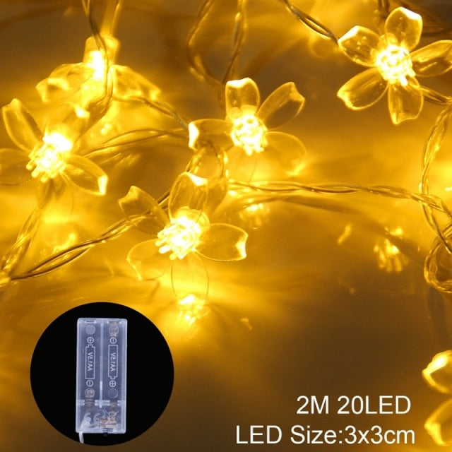 Elk Bell String Garland Curtain Light LED Christmas Decor