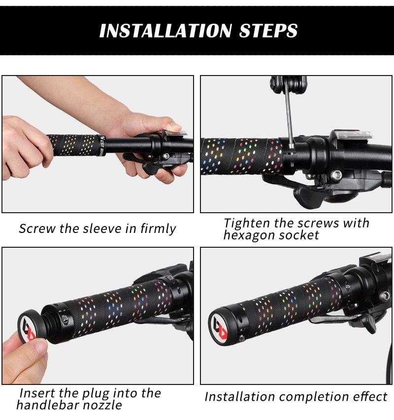 Bicycle Handlebar Grips Cycling Bicycle Accessories Non-Slip Bicycle Handlebar Grips Bike Handle Ergonomic Shockproof Bicycle Handle Grip With Adjustable Aluminum Lock For Mountain Bike