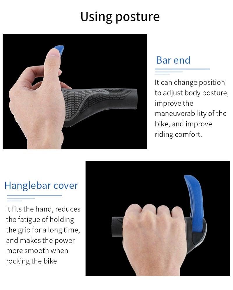 Bicycle Handlebar Grips Cycling Bicycle Accessories Non-Slip Bicycle Handlebar Grips Bike Handle Ergonomic Shockproof Bicycle Handle Grip With Adjustable Aluminum Lock For Mountain Bike