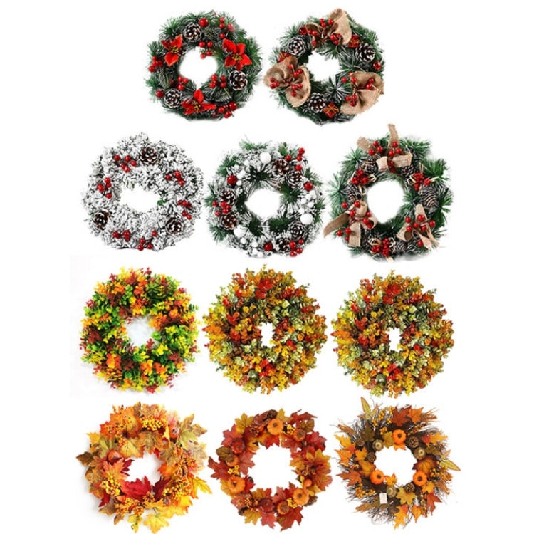 Autumn Themed Christmas Door Wreath