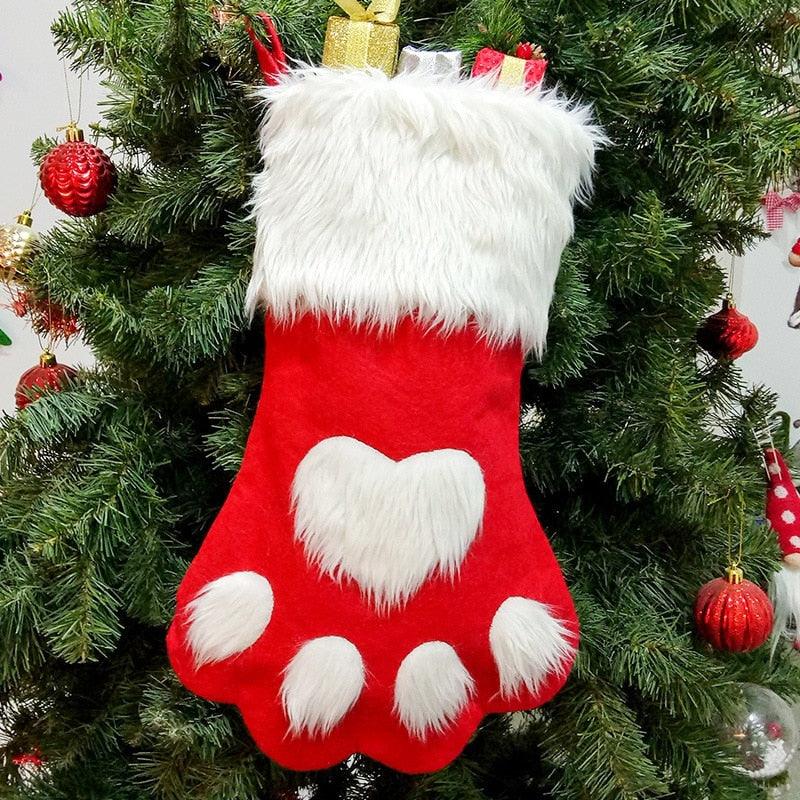 18 in Plaid Paw Pet Christmas Stocking