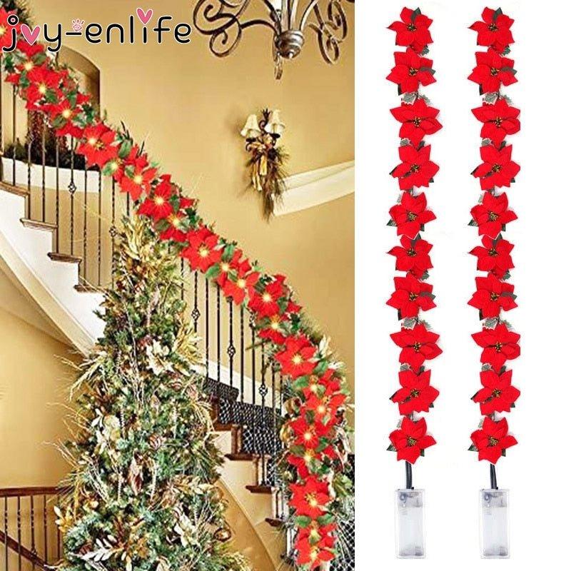Christmas Poinsettia String Lights