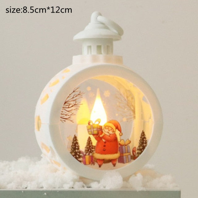 Santa Claus Snowman Lantern Light Christmas Tree Ornament