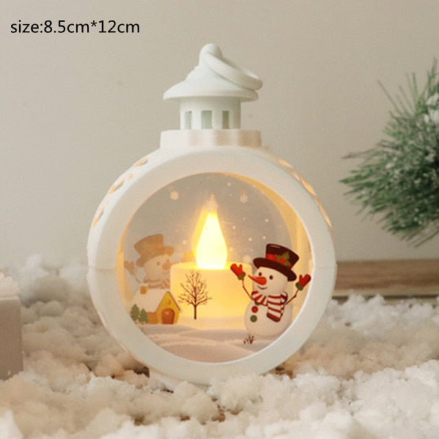 Santa Claus Snowman Lantern Light Christmas Tree Ornament