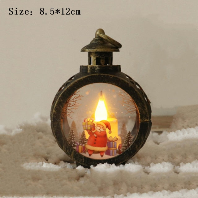 Santa Claus Snowman Lantern Light Christmas Tree Ornament