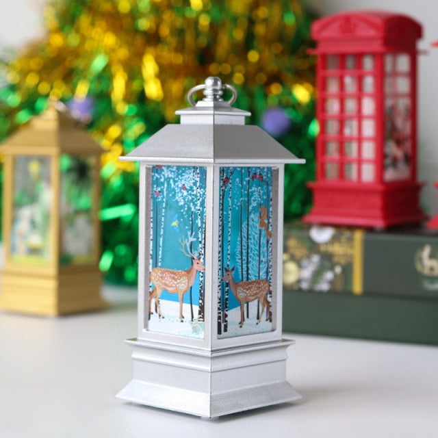 Santa Claus Snowman Lantern Light Christmas Tree Ornament