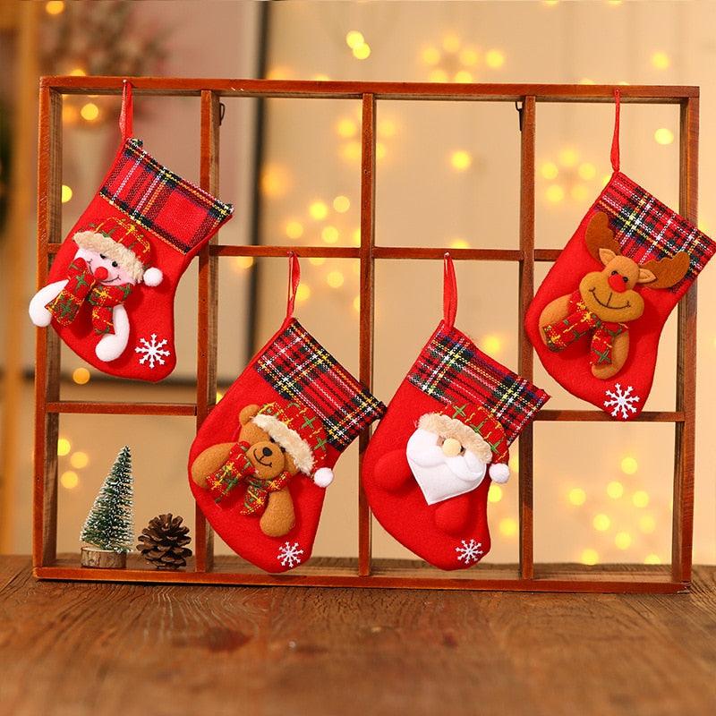 Mini Santa, Snowman, Bear & Deer Christmas Stockings