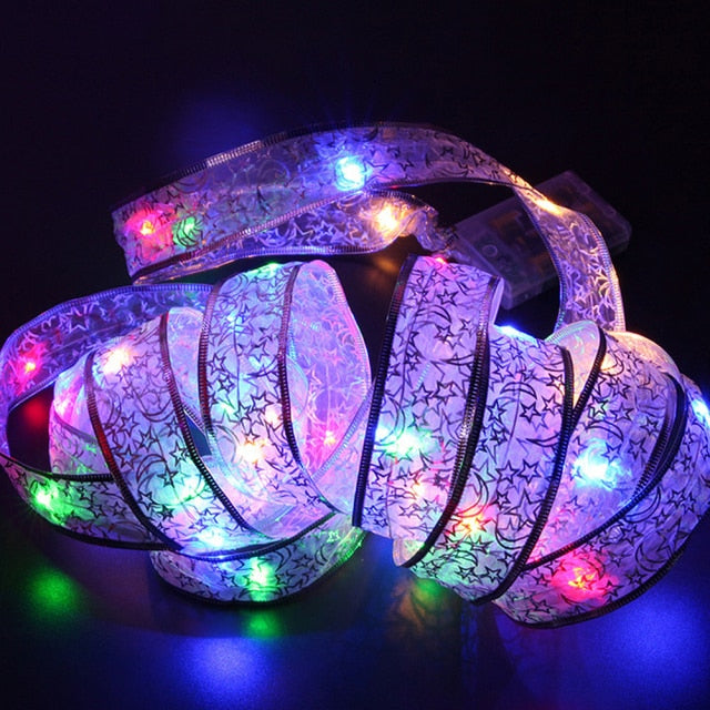 Fairy Copper Wire Ribbon Bow Lights