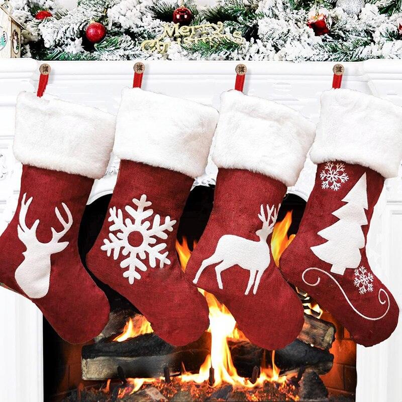 Printed Christmas Stockings, 4 Designs
