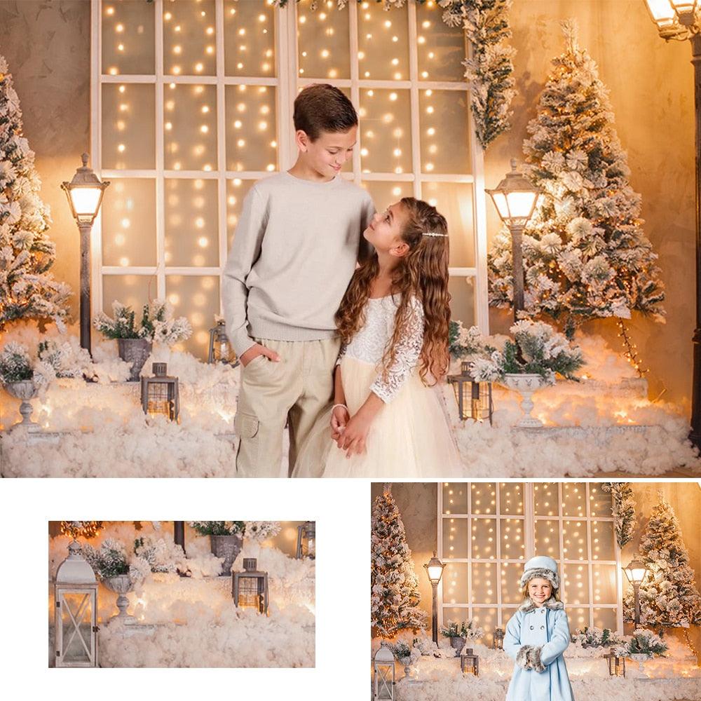 Christmas Streetlight Photography Backdrop
