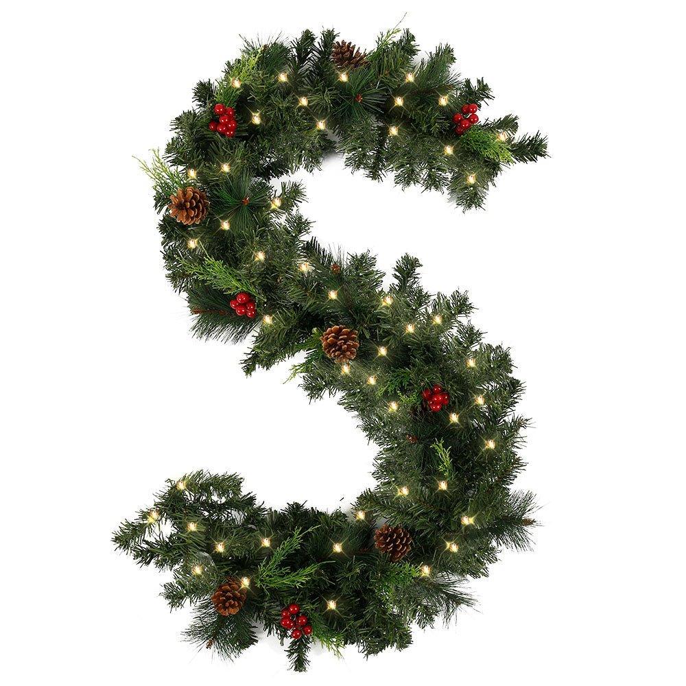 Lighted Christmas Rattan Wreath & Letter Decorations