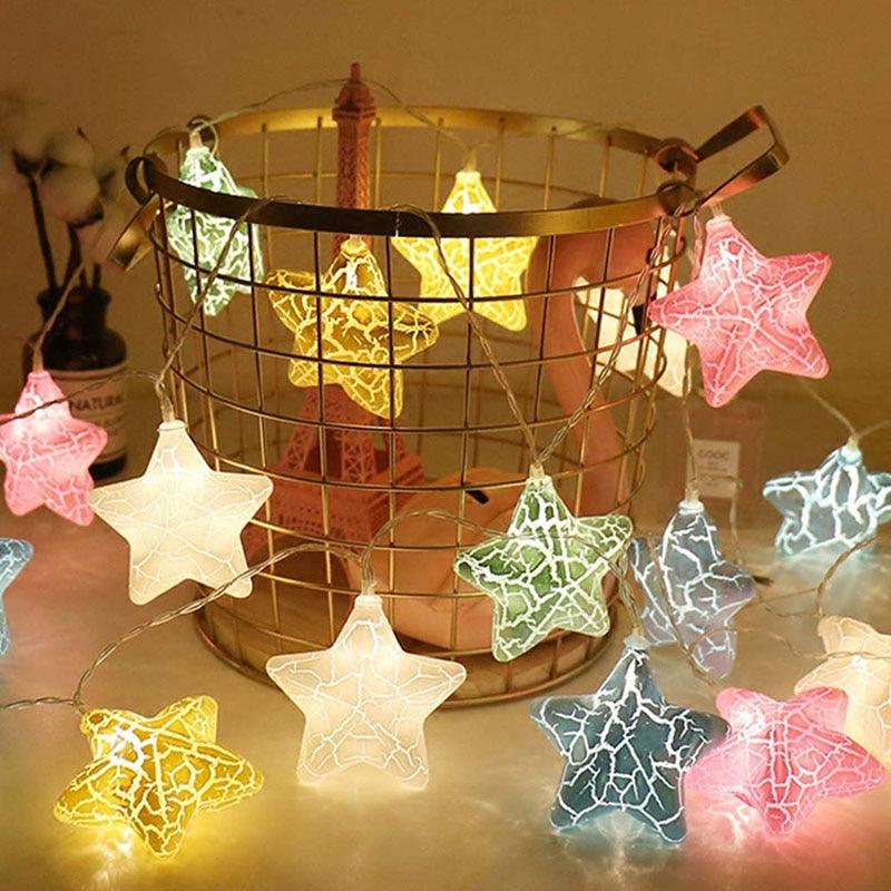 Cracked Star Fairy Lamp For Christmas Tree Decoration