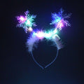 Blinking Green Christmas Tree Headband - LED Floral Wreath for Festive Occasions