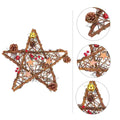 Christmas Wreath Decor Five-pointed Star Wreath Pendant Festival Wreath (Light)