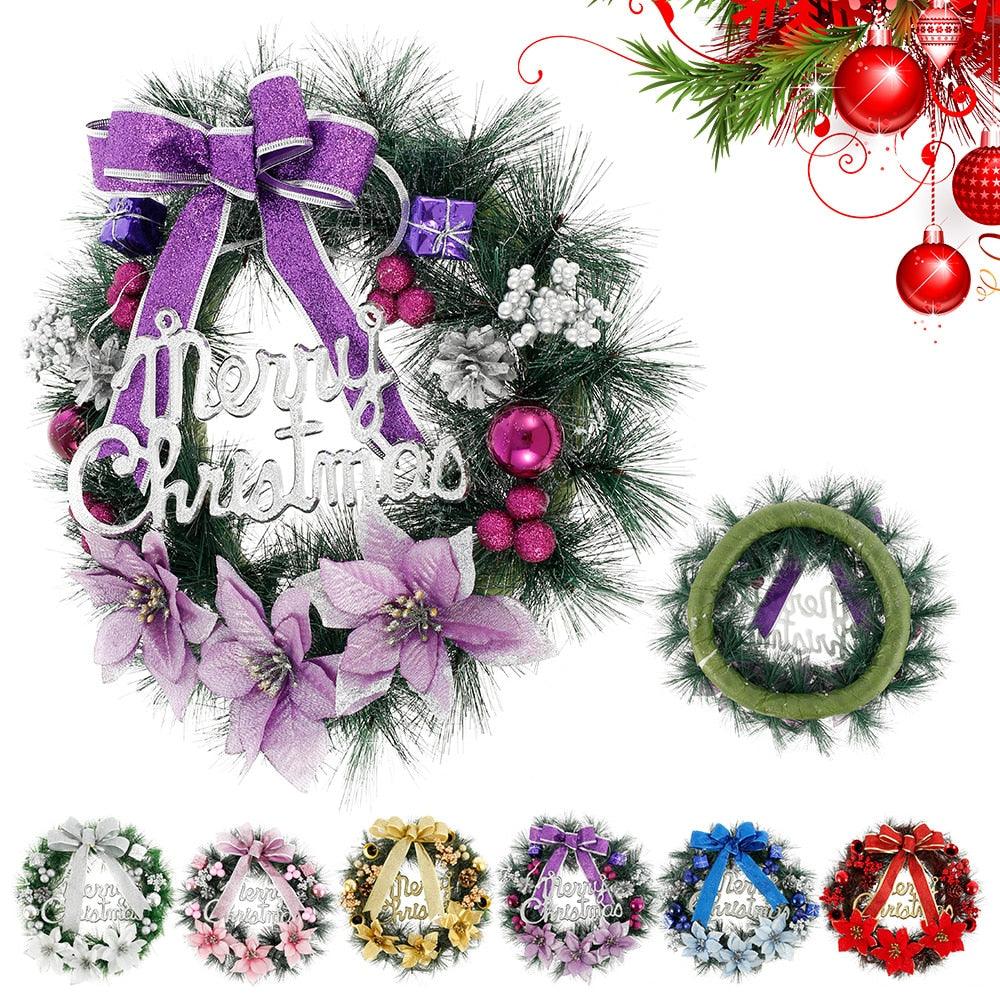 Battery-Operated LED Christmas Wreath with Timer