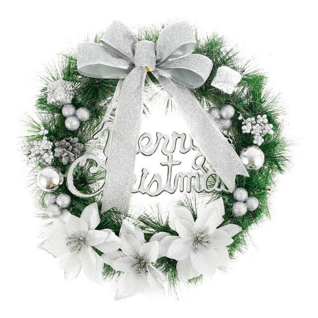 Battery-Operated LED Christmas Wreath with Timer
