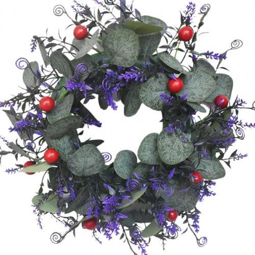 Simulated Fake Flower Garland Ornamental Red Berry Wreath