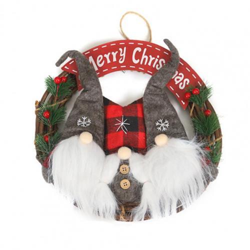Exquisite Fabric Creative Dwarf Shape Holiday Fake Flower Garland Diy Christmas Wreath