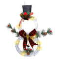Christmas Wreath With Lights Decoration Snowman Artificial Wreath