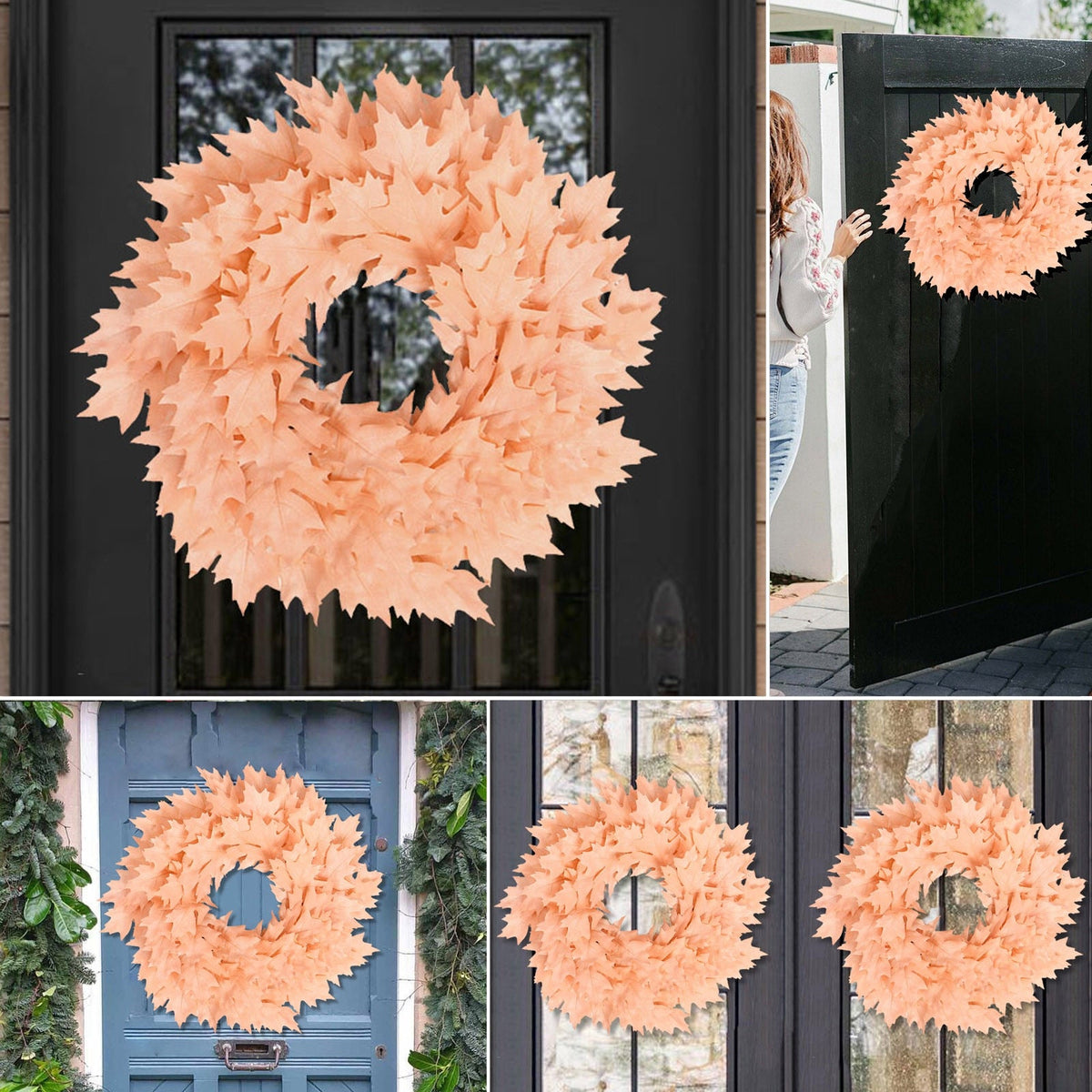 Pink Christmas Wreath Leaf Decoration