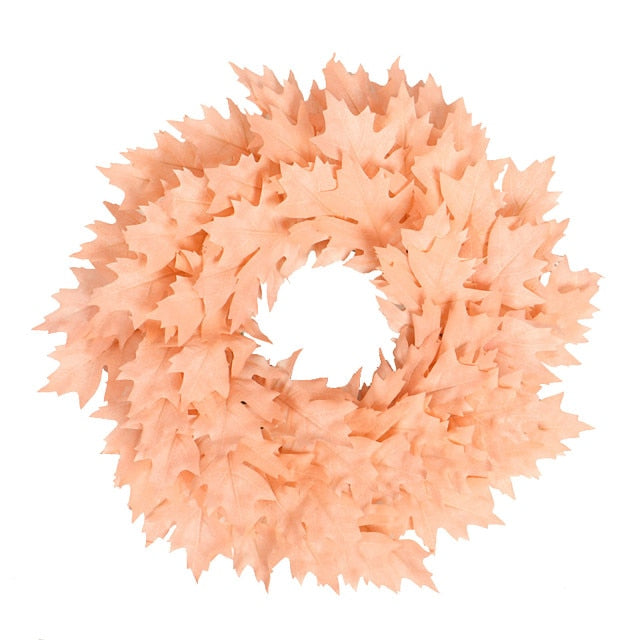 Pink Christmas Wreath Leaf Decoration