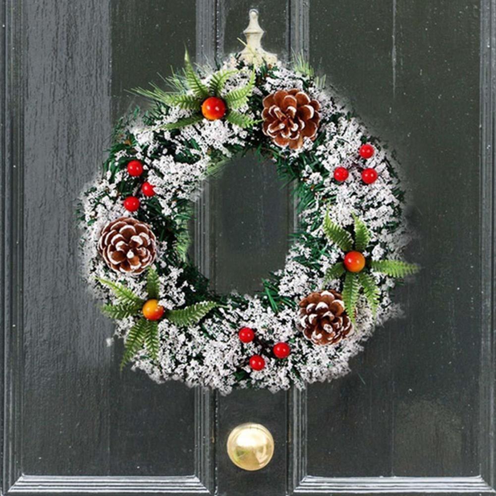 Elegant Christmas Wreath With Artificial Pine Cones And Berries