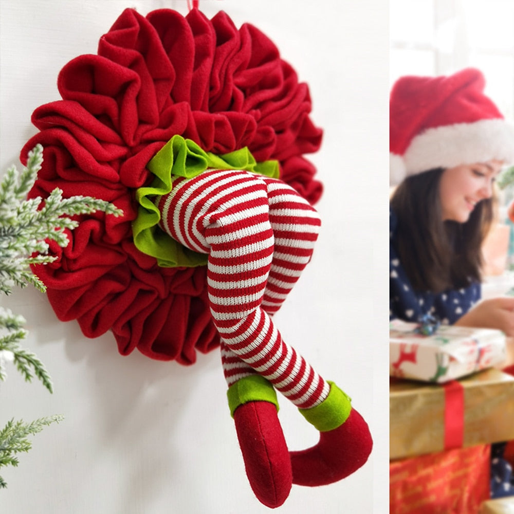 Christmas Elf Thief Santa Legs Wreath Ornaments