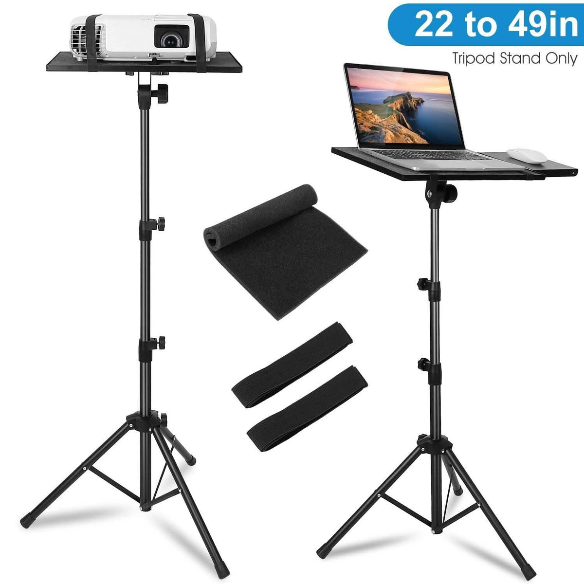 Projector Tripod Stand Folding with Height Tilt Adjustment