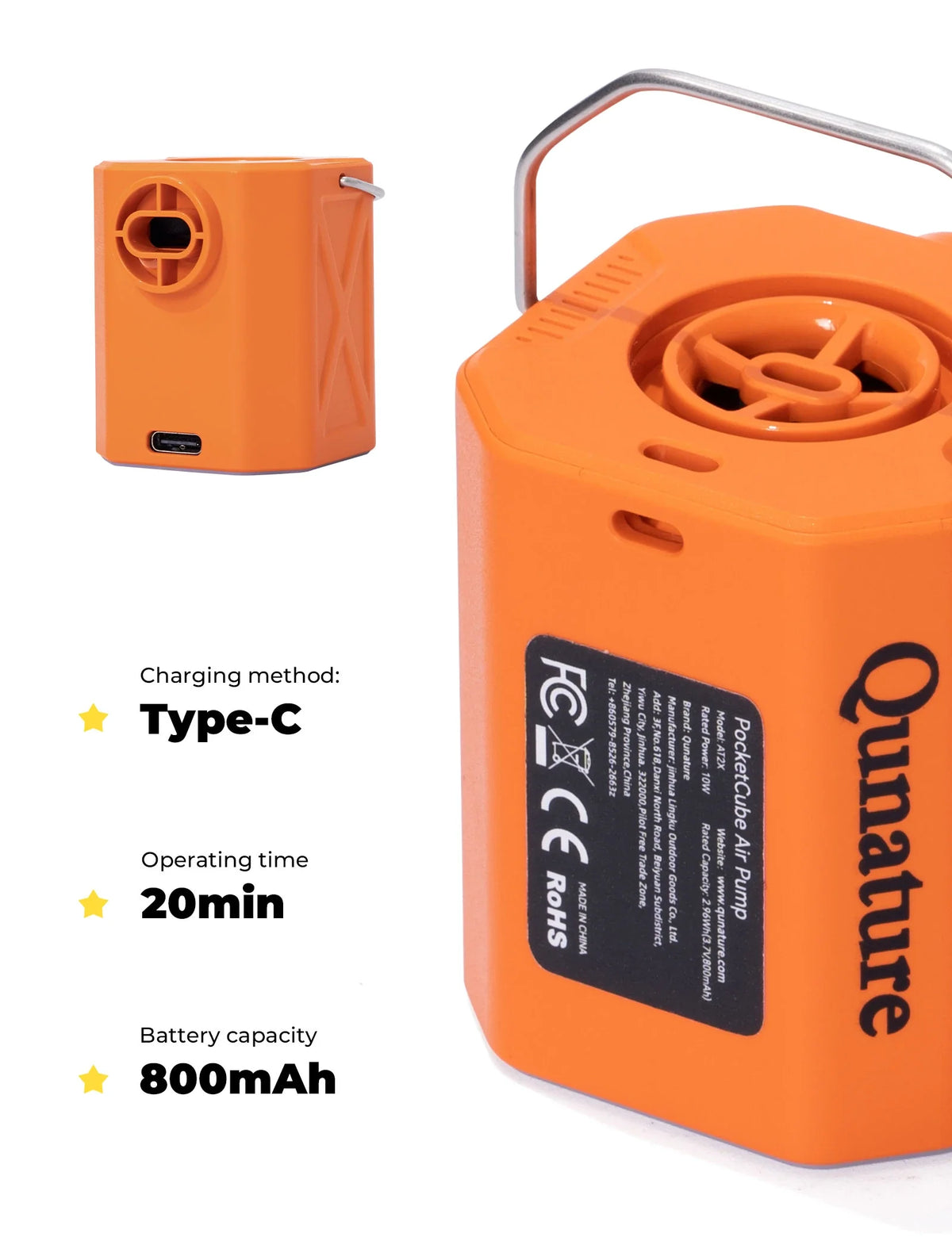 4.2 kPa Mini Air Pump with 800 mAh Battery & LED