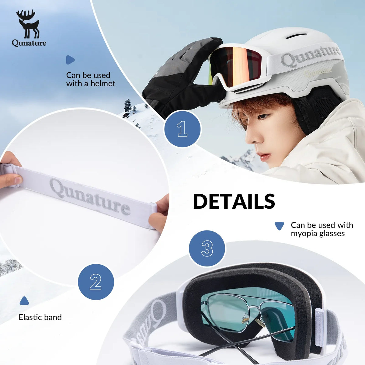 Anti-Fog Cylindrical Ski Goggles Double-Layer Lenses UV400 Protection