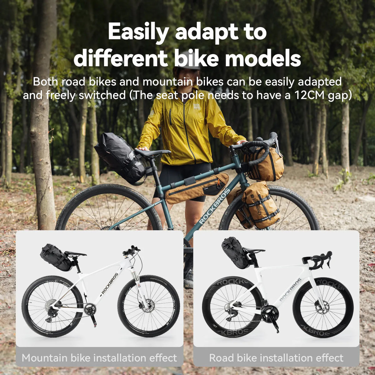 Waterproof & Lightweight Tail Bag Extension Bracket for Bikepacking