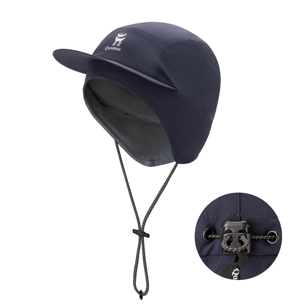 Fleece Baseball Cap with Ear Flaps – Winter Warm Hat for Windproof Running, Cycling & Hiking Cap