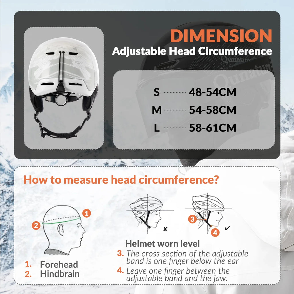 Ski Helmet with Adjustable Ventilation and Detachable Liner for Winter Sports
