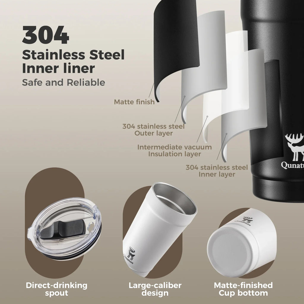 Stainless Steel Coffee Cup with Eco-Friendly Design, 6-Hour Thermal Performance for Hot & Cold Drinks