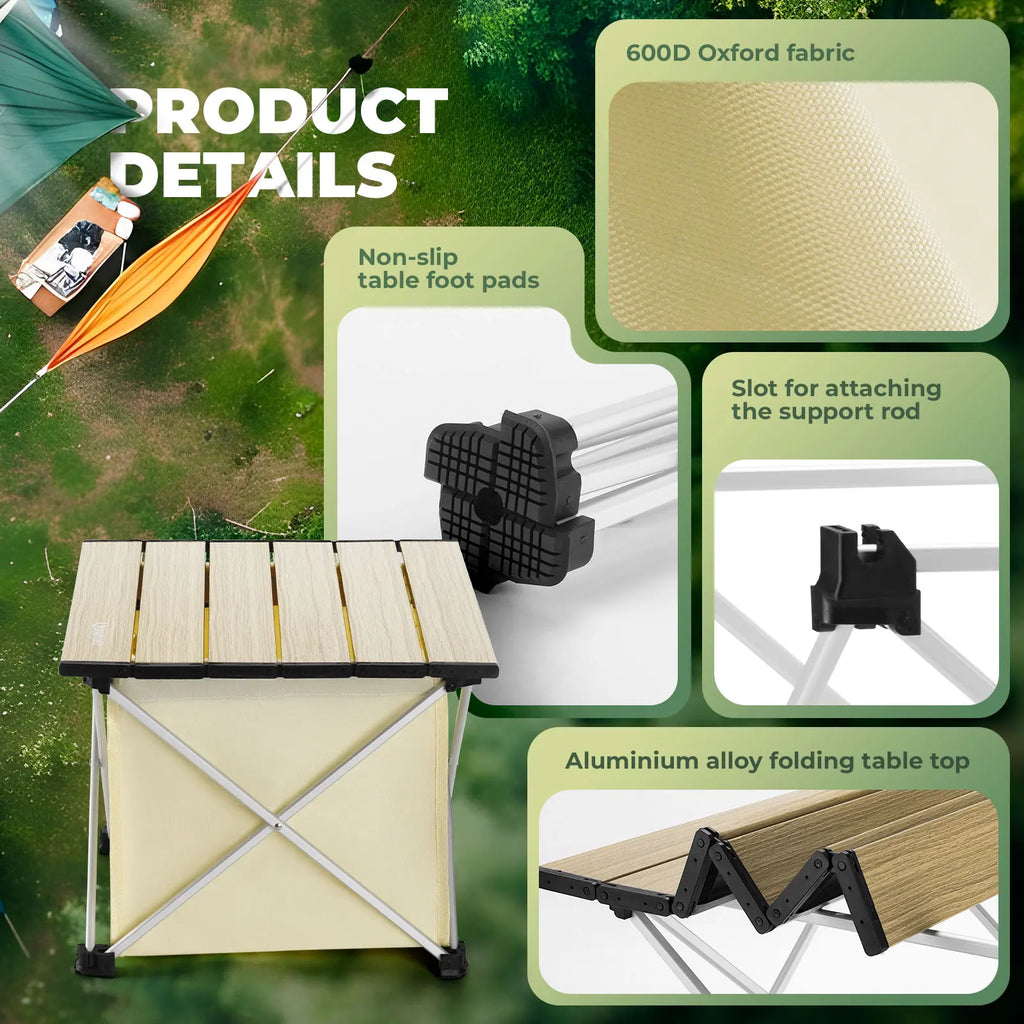 Lightweight Foldable Aluminum Table with Storage Bag