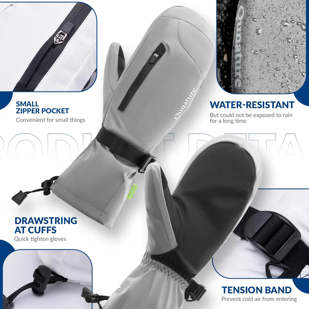Windproof Full-Palm Ski Gloves with Touchscreen Grip