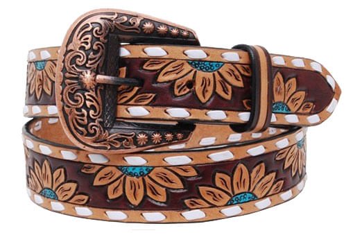 Rafter T Turquoise Sunflower Ladies' Belt