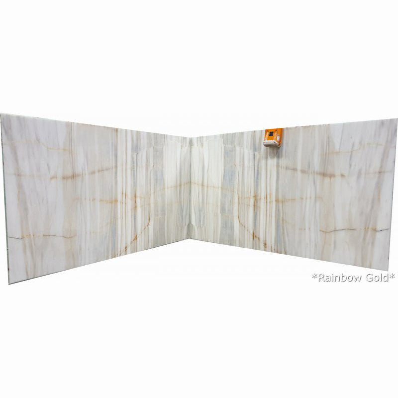 Rainbow Gold White Bookmatching Marble Slabs Polished - Livfloors Collection