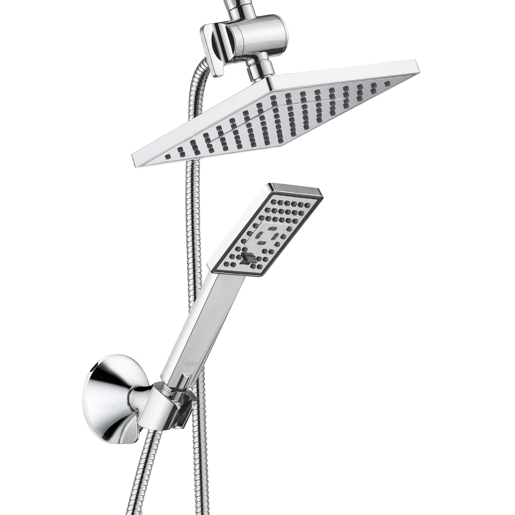 Dual Shower Head-Rain Shower Head with Handheld Shower Set, Diverter