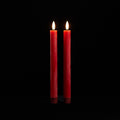 Red 3D Flameless Taper Candles (Set of 2)